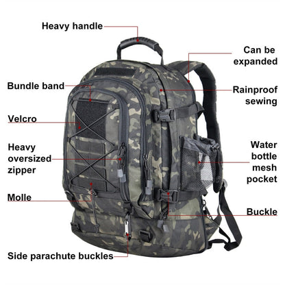 Military Tactical Backpack Expandable Waterproof Rucksack