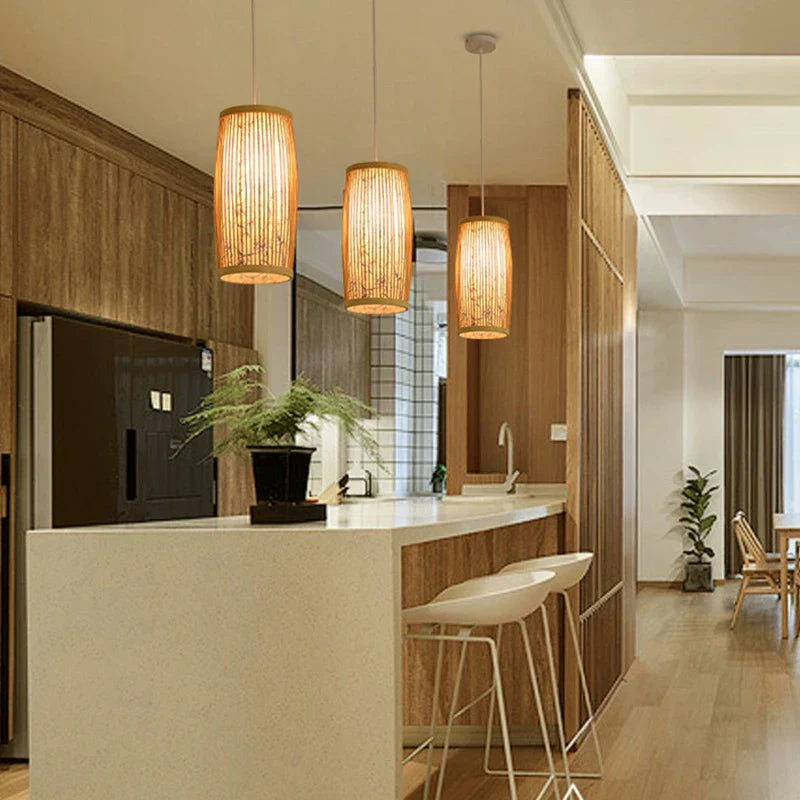 Elegant Bamboo Pendant Light for Tea Rooms and Cozy Spaces