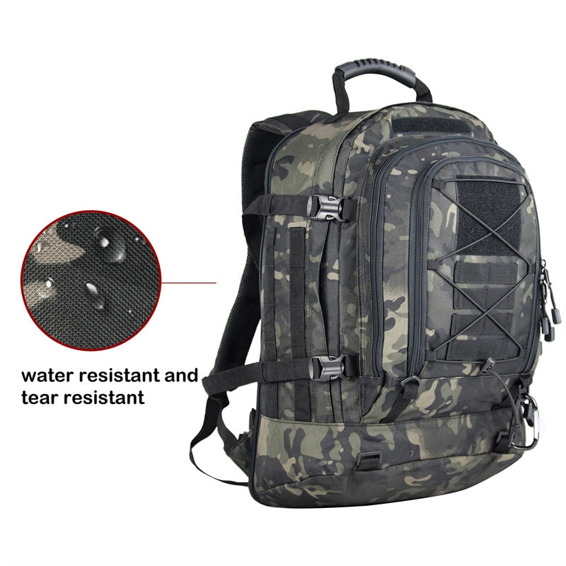 Military Tactical Backpack 60L Expandable Waterproof Rucksack