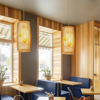 Elegant Bamboo Pendant Light for Tea Rooms and Cozy Spaces