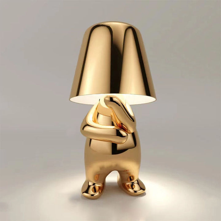 Figurine Table Lamp with Metallic Finish for Interior Decor