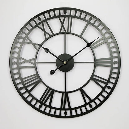 Metal Wall Clock Classic Style for Home Office Decor Elegant Design