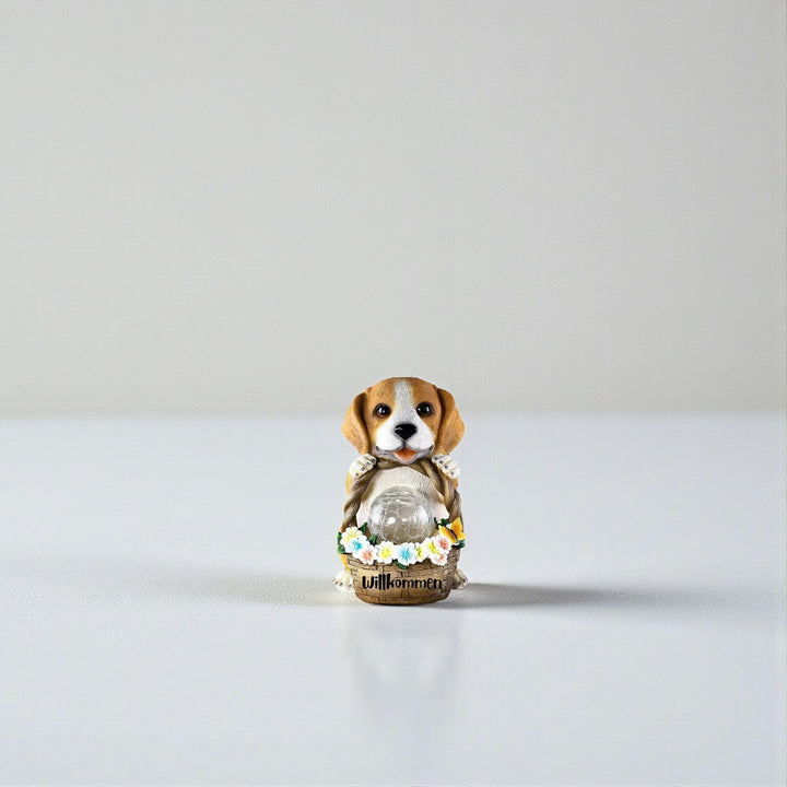 Solar Dog Garden Light with LED Globe for Outdoor Decor