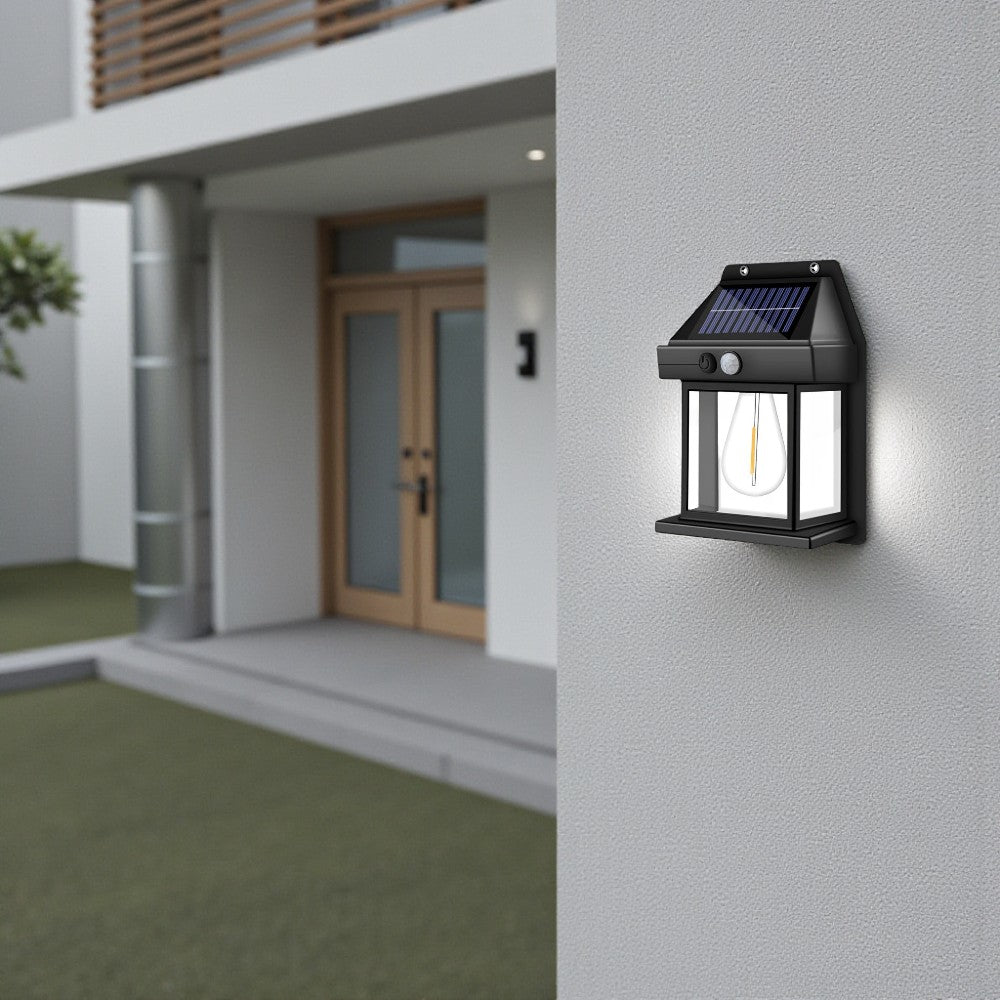 Solar Outdoor Wall Light with Motion Sensor and LED Bulb