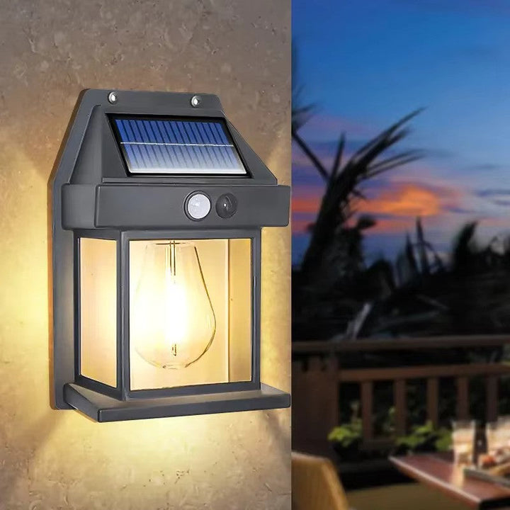Solar Outdoor Wall Light with Motion Sensor and LED Bulb