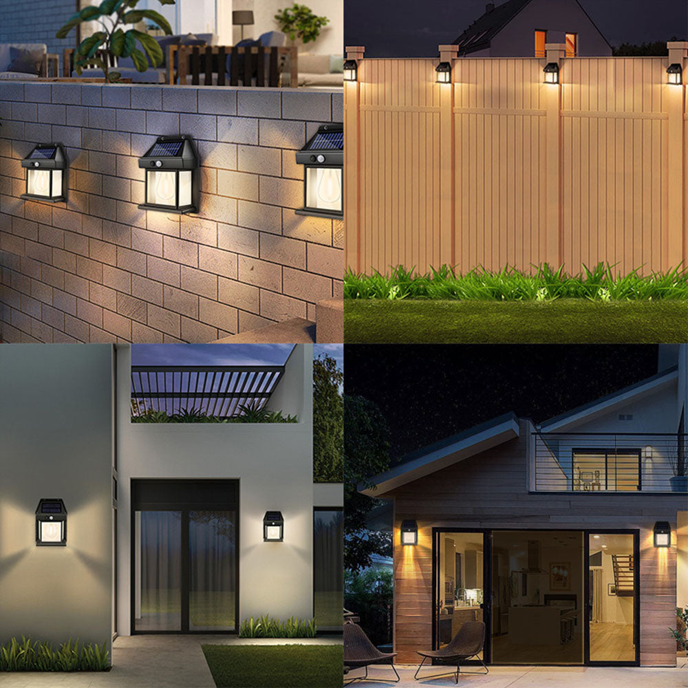 Solar Outdoor Wall Light with Motion Sensor and LED Bulb