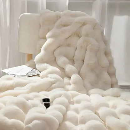 Faux Fur Wave Throw Blanket