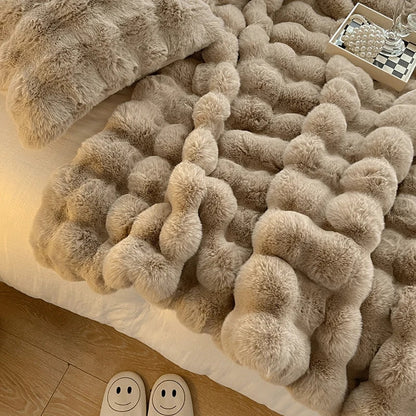 Faux Fur Wave Throw Blanket