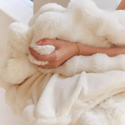 Faux Fur Wave Throw Blanket