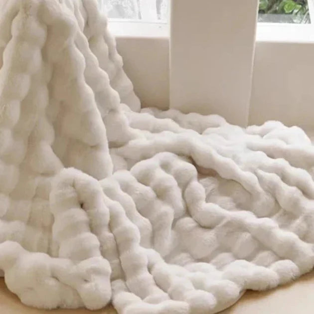 Faux Fur Wave Throw Blanket