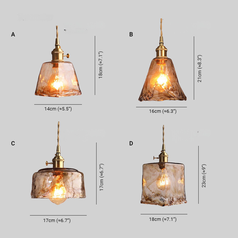 Glass Pendant Light with Gold Finish for Interior Lighting