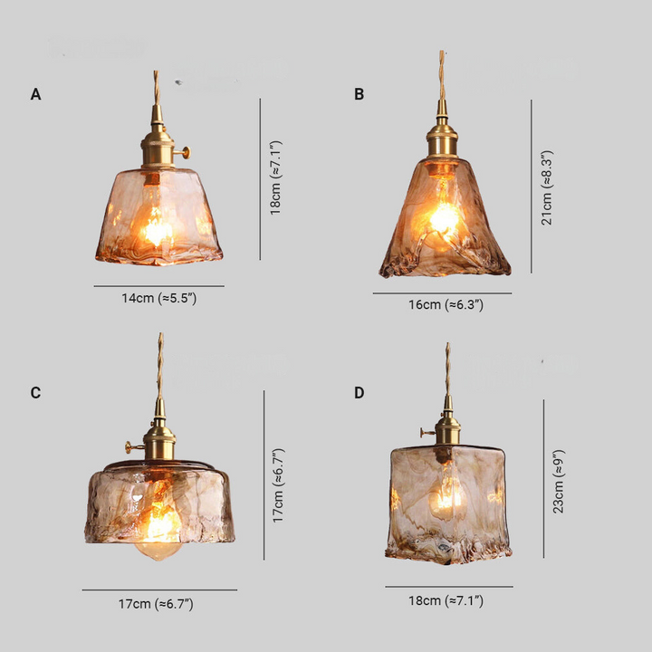 Glass Pendant Light with Gold Finish for Interior Lighting