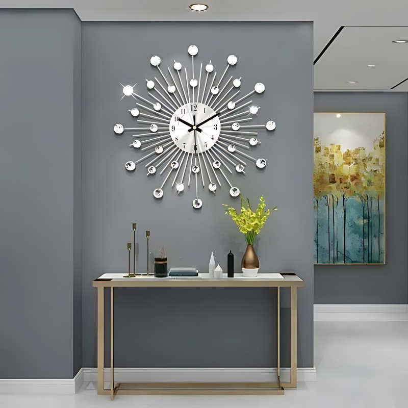Sparkling Crystal Wall Clock for Home Decor and Office Elegance