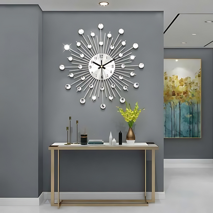 Sparkling Crystal Wall Clock for Home Decor and Office Elegance