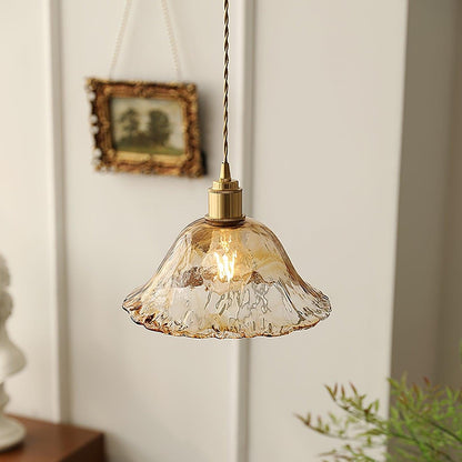 Brown Pendant Light for Home Decor | Softly Glimmering Glass Design