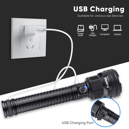 XHP90 USB Rechargeable LED Flashlight 99000LM