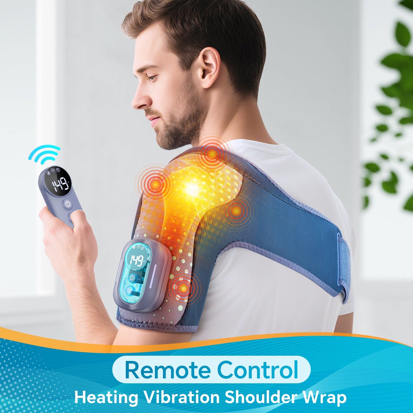 Heating Vibration Shoulder Wrap Pad Remote Control