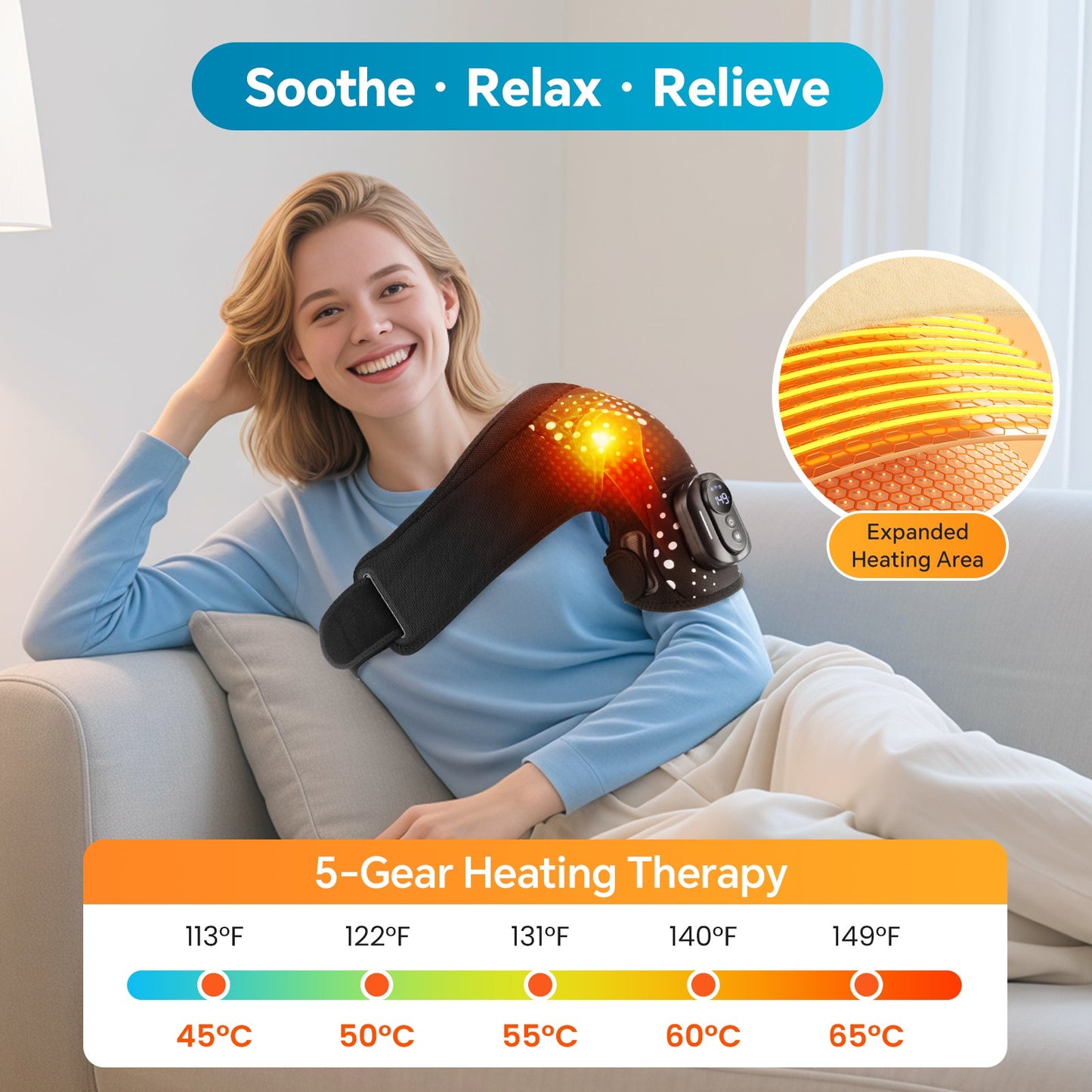 Heating Vibration Shoulder Wrap Pad Remote Control