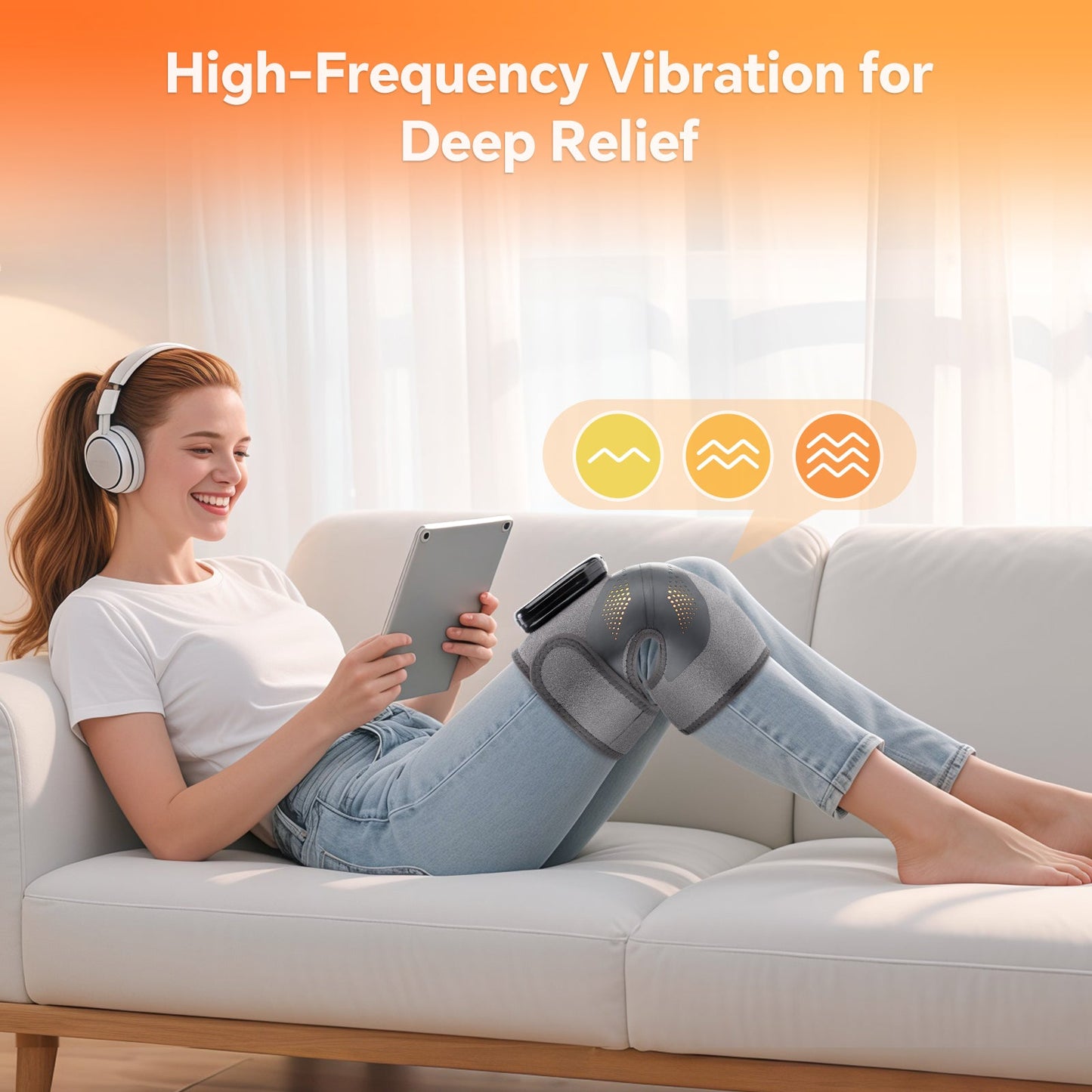 Red Light Therapy LED Knee Wrap with Vibration Motors