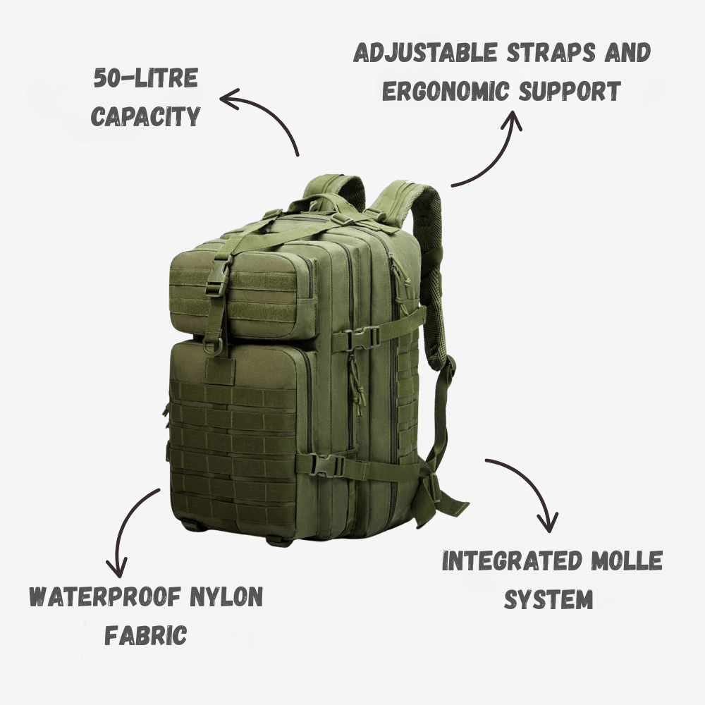 Waterproof 50L Hiking Backpack