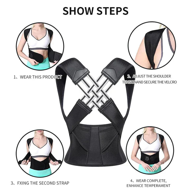 Adjustable Posture Corrector – Ergonomic Back Support for Men & Women