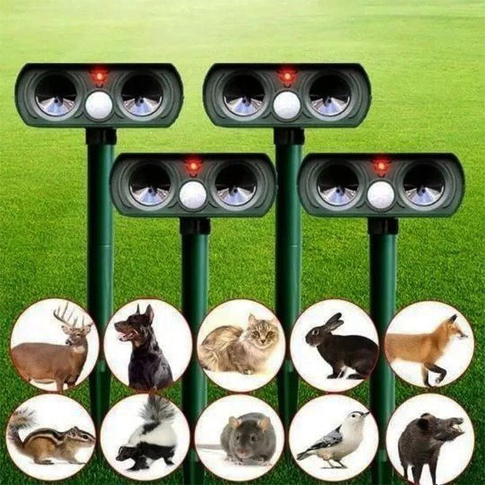 Animal Pest Repeller Solar Powered – Infrared Ultrasonic Device for Garden