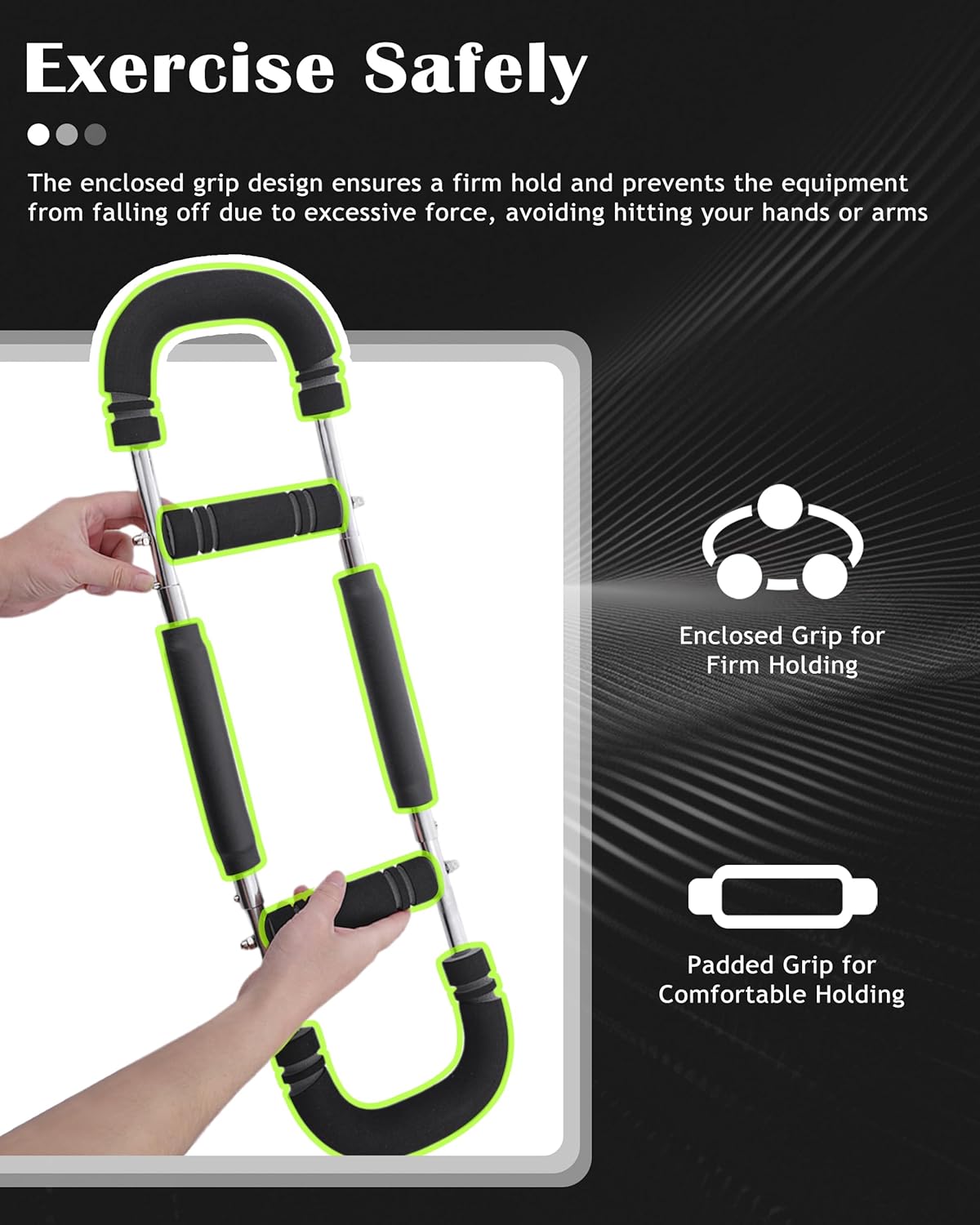 Arm Exerciser Adjustable Spring Bar – Forearm Triceps Chest Strength Training Equipment