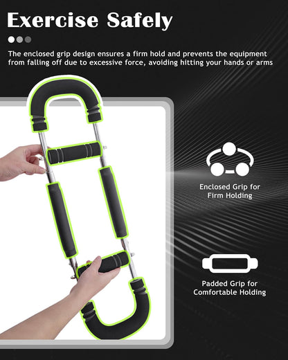 Arm Exerciser Adjustable Spring Bar – Forearm Triceps Chest Strength Training Equipment
