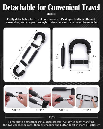 Arm Exerciser Adjustable Spring Bar – Forearm Triceps Chest Strength Training Equipment