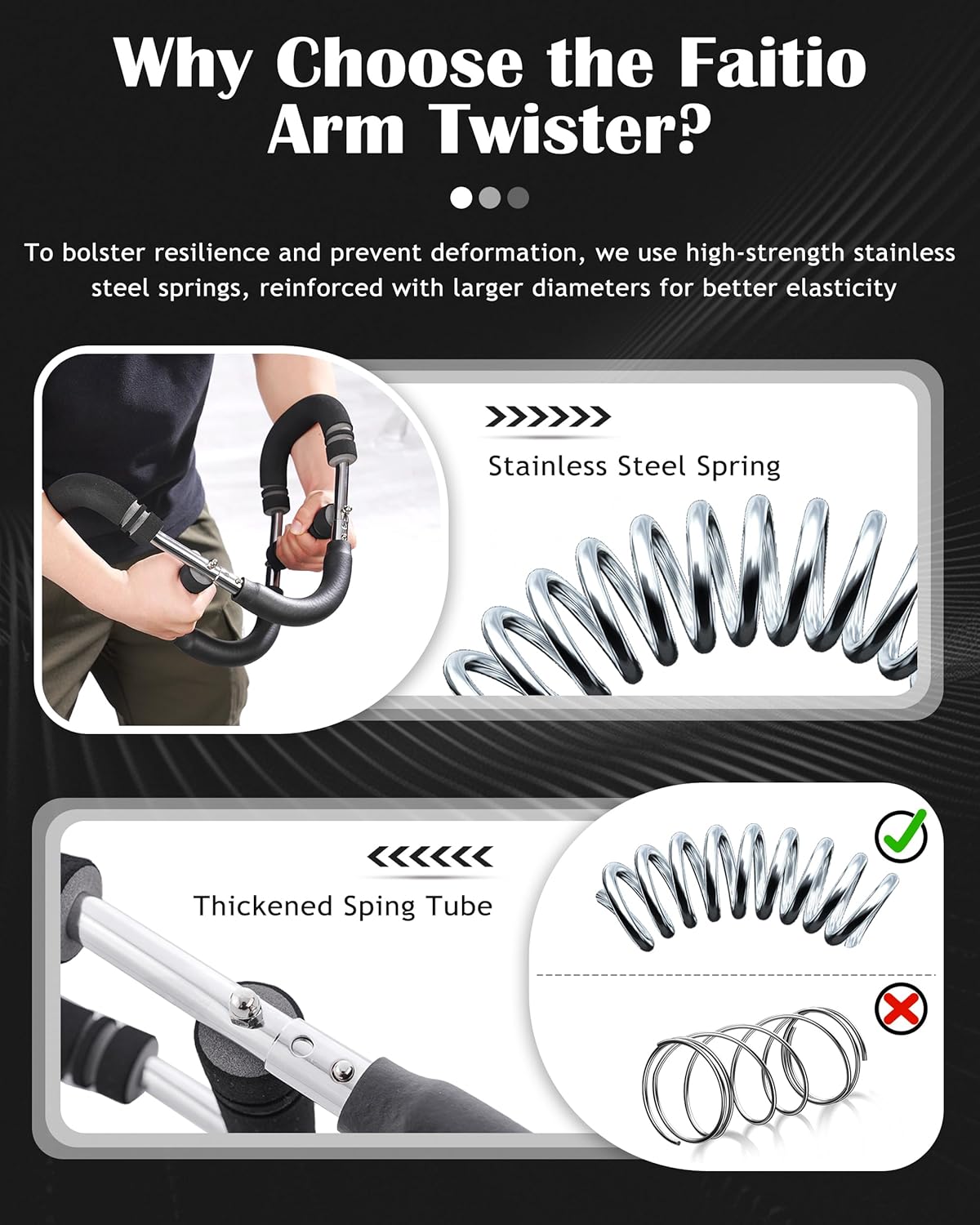 Arm Exerciser Adjustable Spring Bar – Forearm Triceps Chest Strength Training Equipment