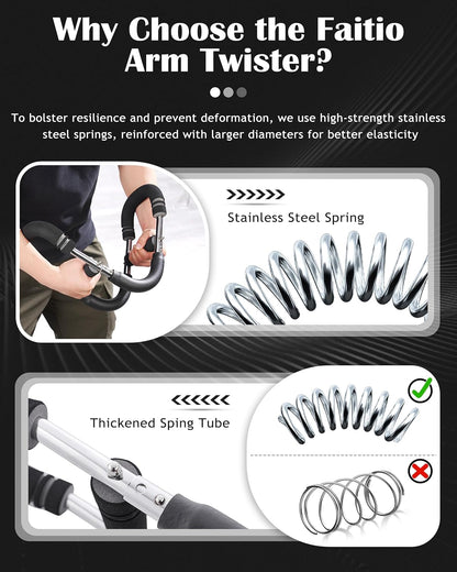 Arm Exerciser Adjustable Spring Bar – Forearm Triceps Chest Strength Training Equipment