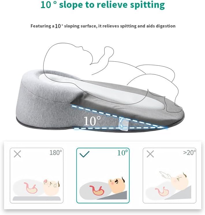 Baby Bassinet Wedge Lounger Anti-Reflux Bed for Infants