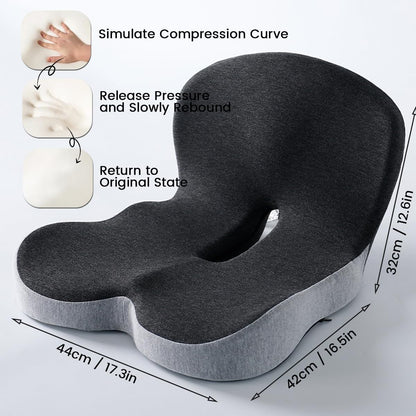 Back and Seat Cushion Ergonomic Memory Foam with Lumbar Support