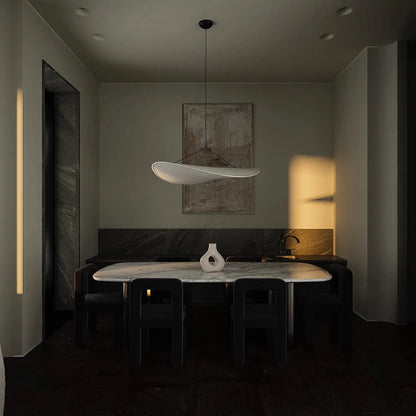 Modern LED Pendant Light in Metal and Synthetic Silk for Home and Office