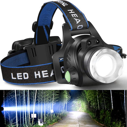Best & Brightest Rechargeable Led Headlamp with 2 Rechargeable Battery