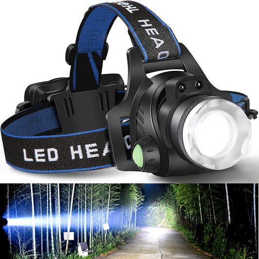 Best & Brightest Rechargeable Led Headlamp with 2 Rechargeable Battery