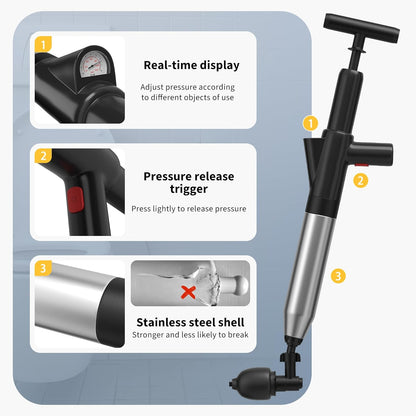 Best Toilet Plunger – High Pressure Stainless Steel Unclogger for Bathroom & Kitchen