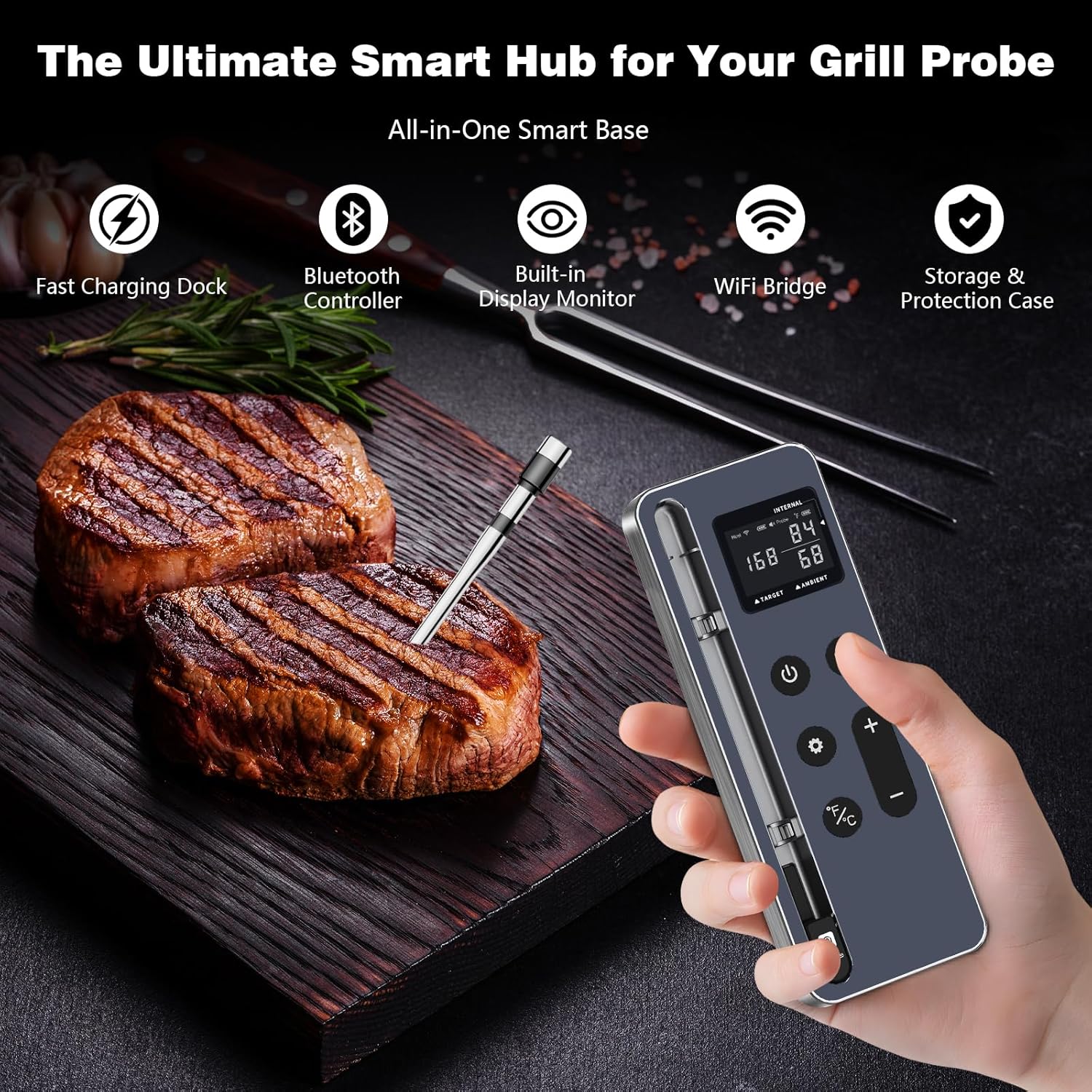 Bluetooth Meat Thermometer Digital Wireless Smart Cooking Thermometer