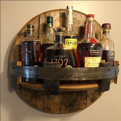 Bourbon Whiskey Barrel Shelf Bar Accessory