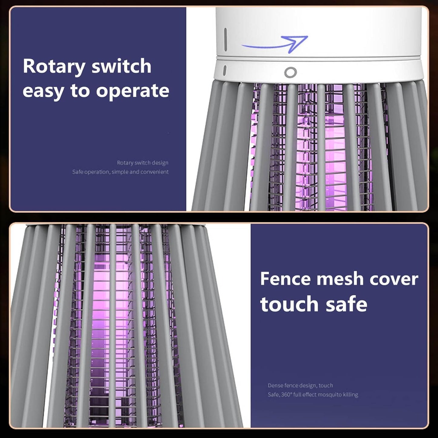 Bug Zapper Lamp – 2 Pack Mosquito Killer Light for Indoor Outdoor Use