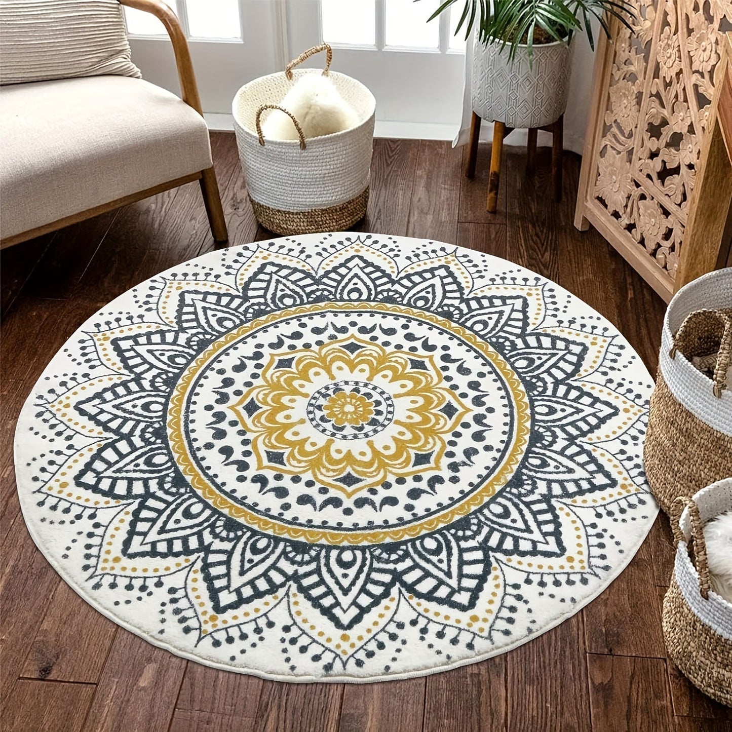Bohemian Non-Slip Area Rug for Living Room and Home Decor