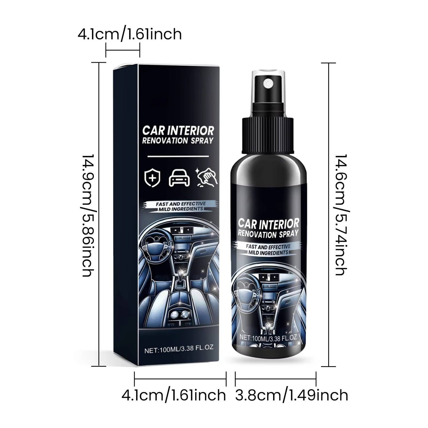 Car Interior Cleaner Set 3 Pack