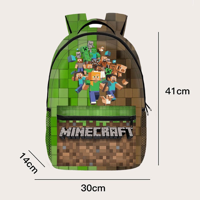 Minecraft Backpack Children's School Bag Pixel Design