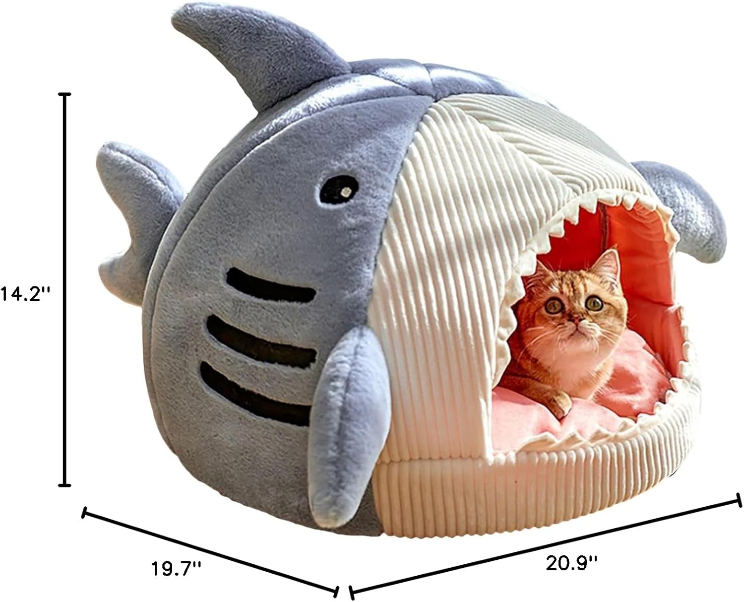 Cat Bed Shark-Shaped Semi-Closed Nest for Cats and Dogs