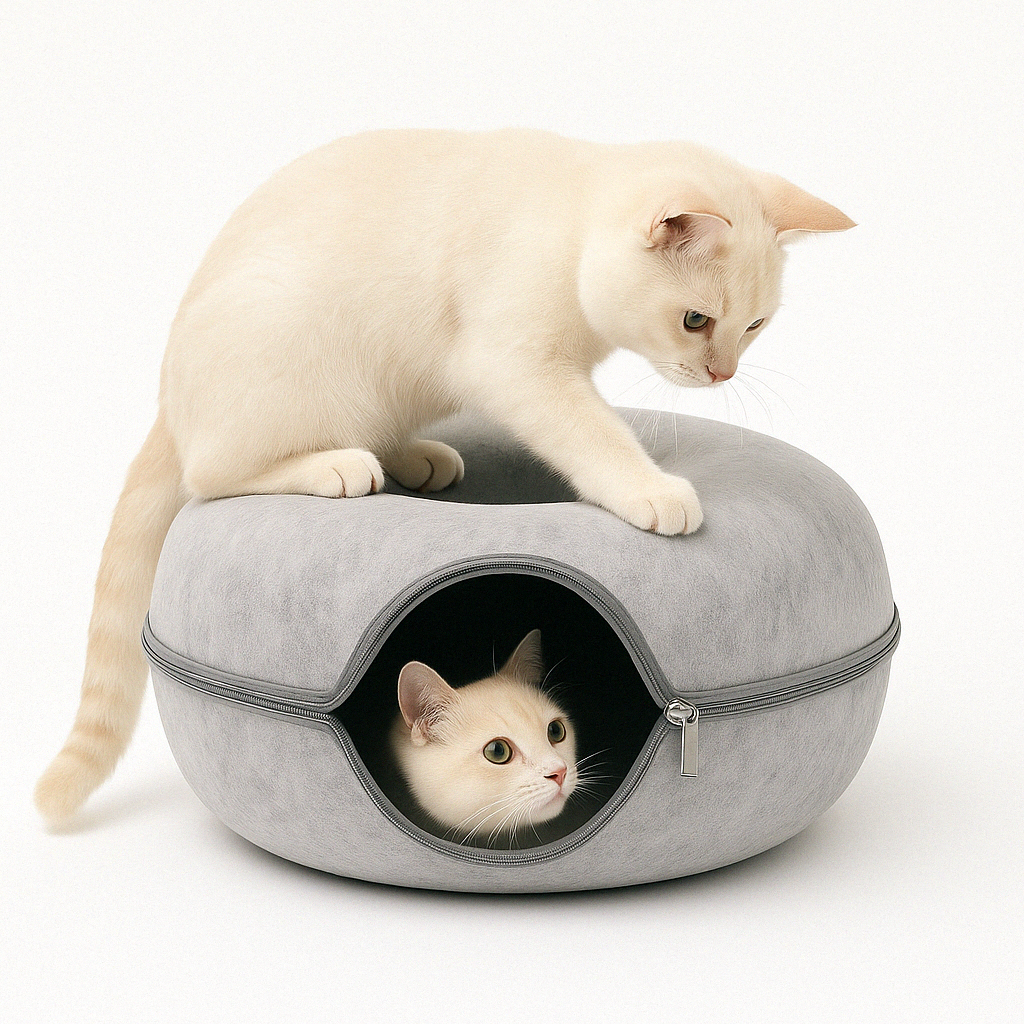 Cat Bed Tunnel Cave for Multiple Cats