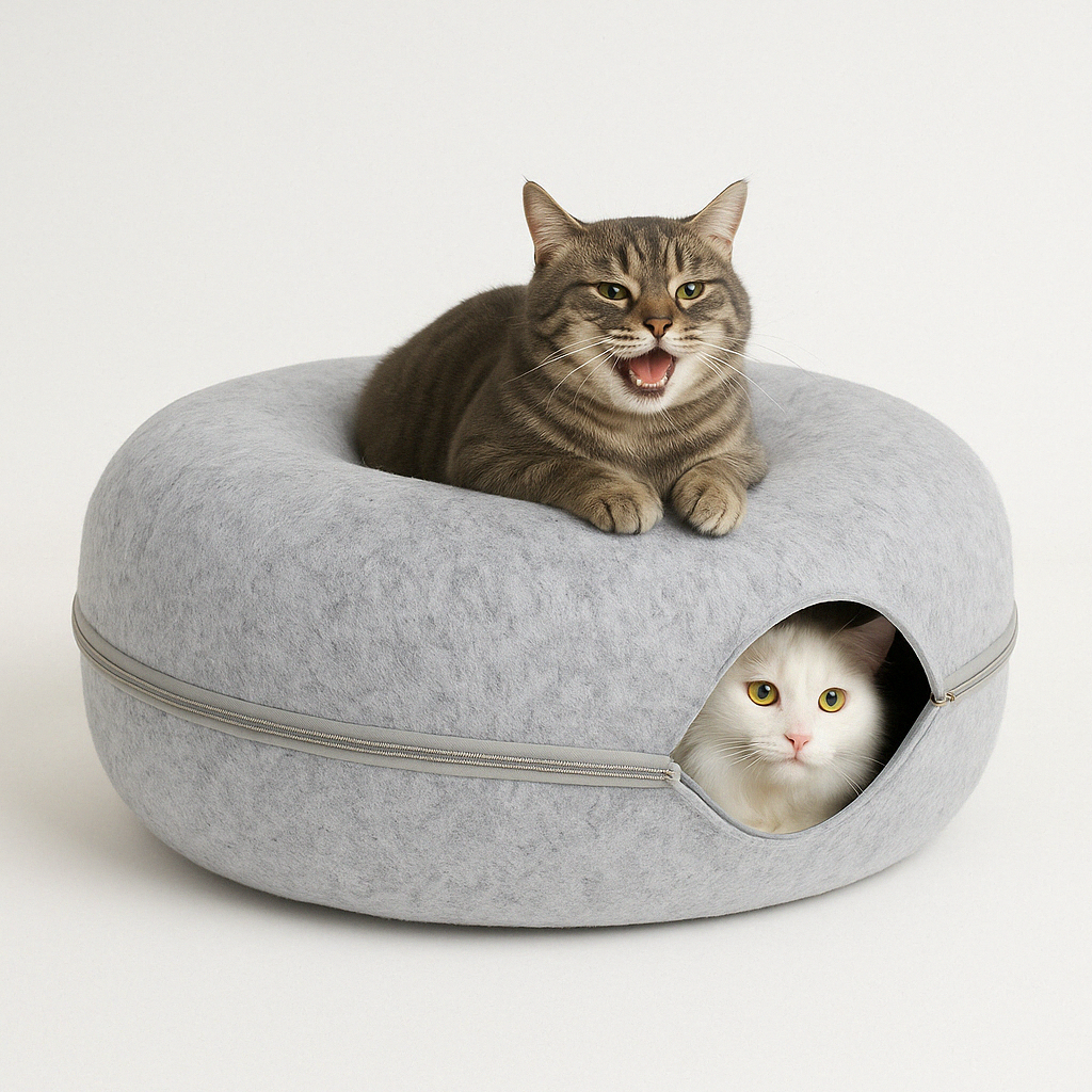 Cat Bed Tunnel Cave for Multiple Cats