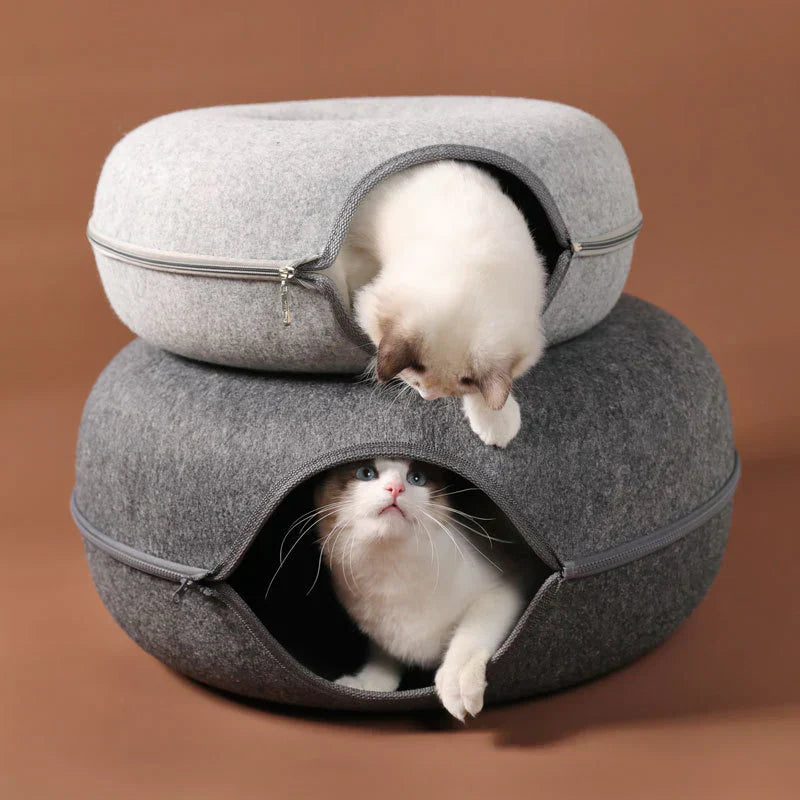Cat Bed Tunnel Cave for Multiple Cats