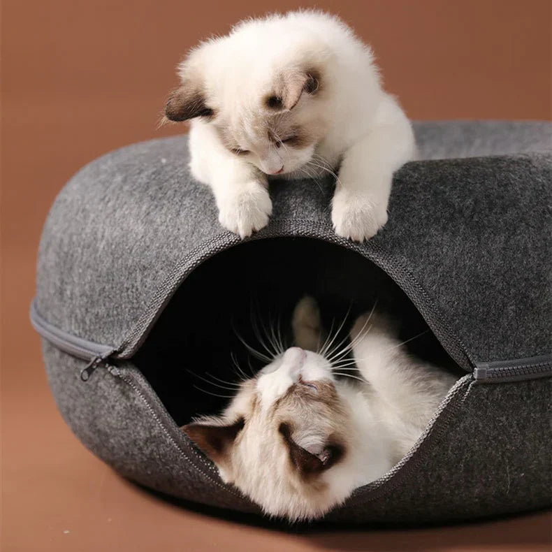 Cat Bed Tunnel Cave for Multiple Cats