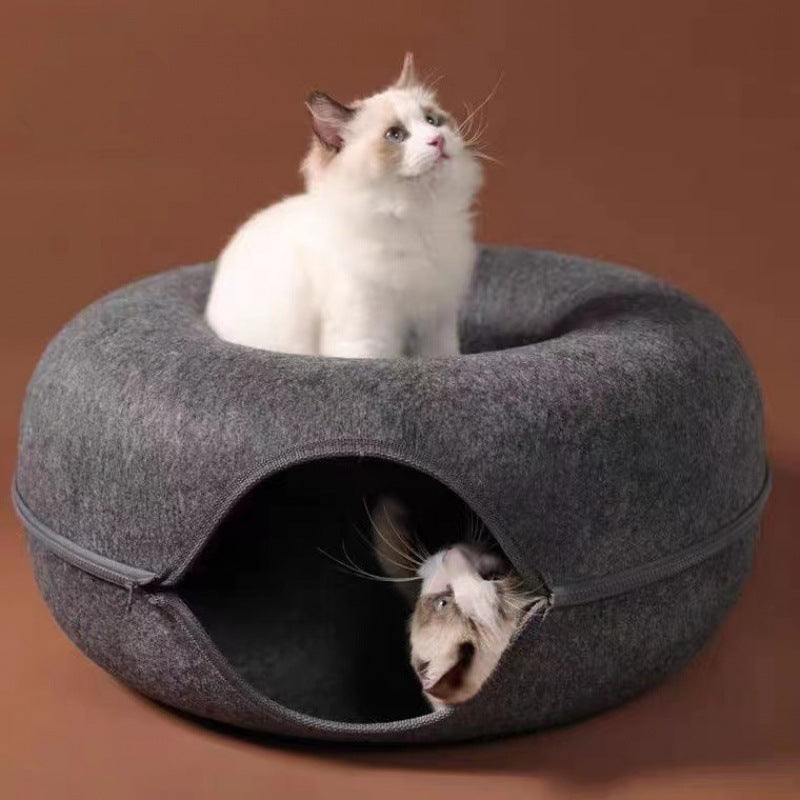 Cat Bed Tunnel Cave for Multiple Cats