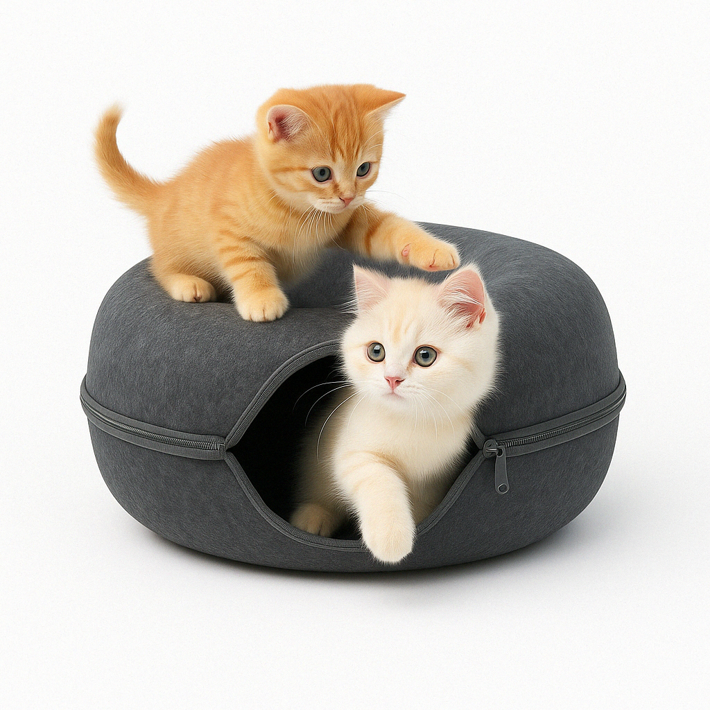 Cat Bed Tunnel Cave for Multiple Cats
